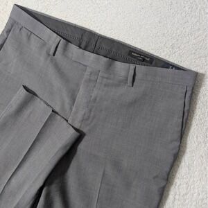 Banana Republic Dress Pants Mens 35/32 Grey Slim Fit Tollegno 1900 Wool